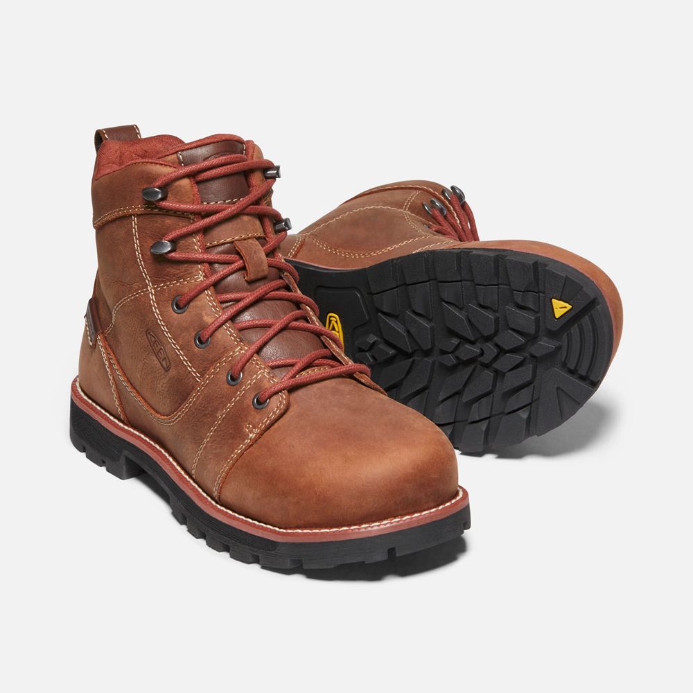 Botte de Travail Keen Femme Marron | Seattle 6\" Waterproof (Aluminum Toe) | ASILY-9481